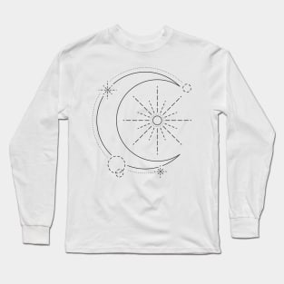 crescent moon and stars Long Sleeve T-Shirt